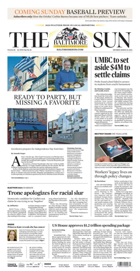 Cover of Baltimore Sun