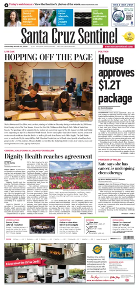 Cover of Santa Cruz Sentinel