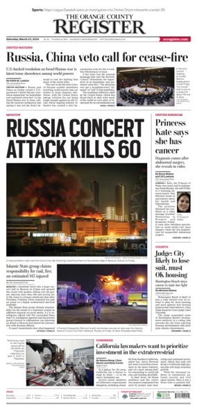 Cover of The Orange County Register