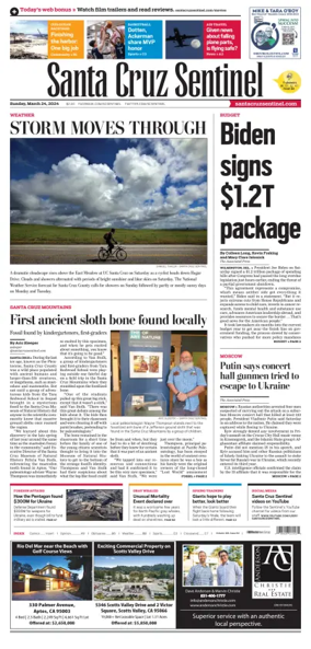 Cover of Santa Cruz Sentinel