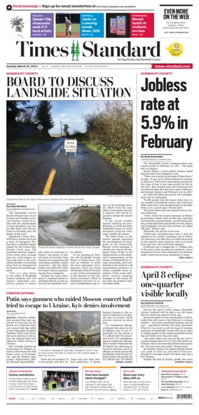 Cover of Times Standard (Eureka)