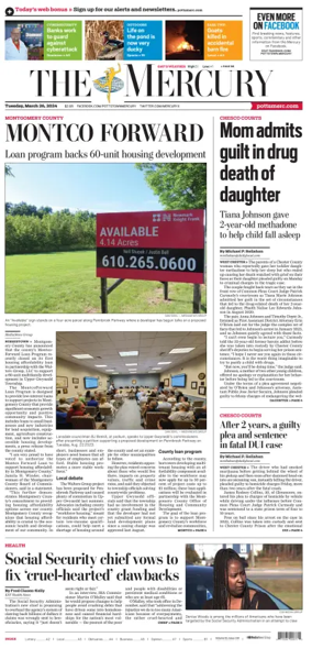 Cover of The Mercury (Pottstown, PA)