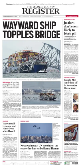 Cover of The Orange County Register