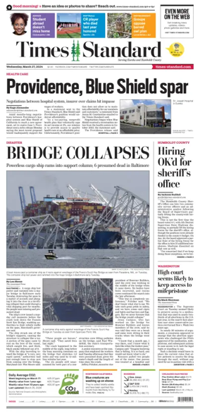 Cover of Times Standard (Eureka)