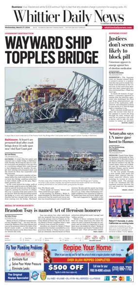 Cover of Whittier Daily News