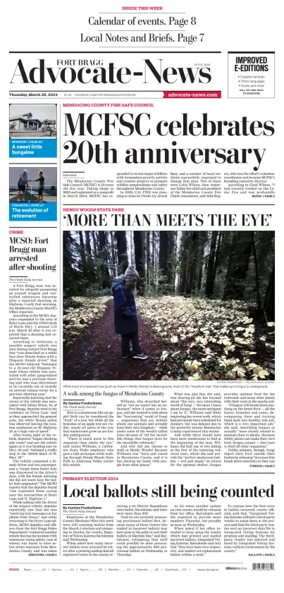 Cover of Fort Bragg Advocate-News