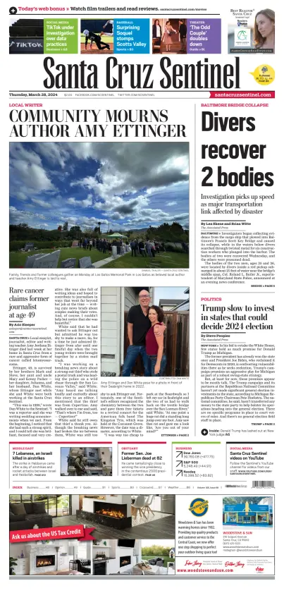 Cover of Santa Cruz Sentinel