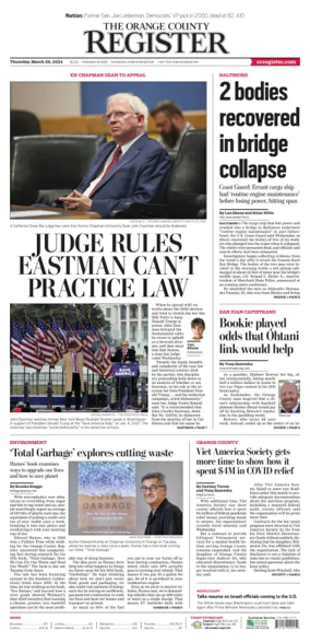 Cover of The Orange County Register