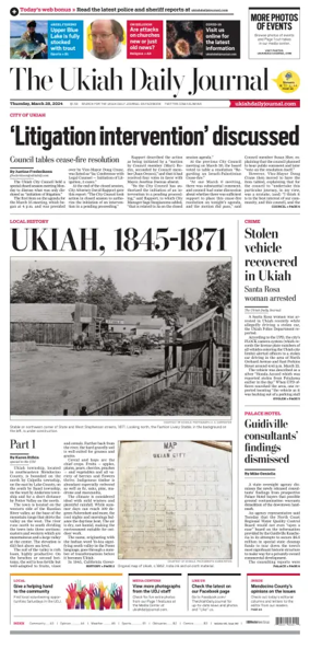 Cover of The Ukiah Daily Journal