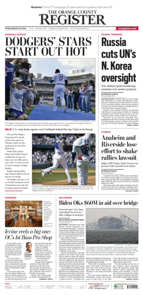 Cover of The Orange County Register