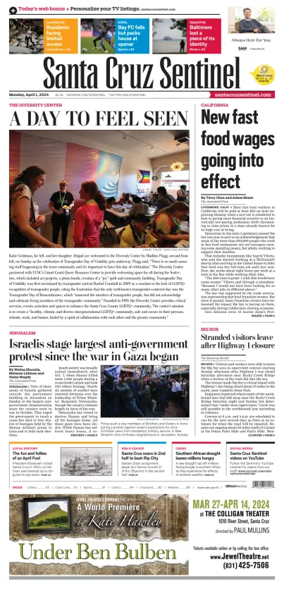 Cover of Santa Cruz Sentinel