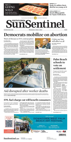 Cover of Sun Sentinel Palm Beach Edition