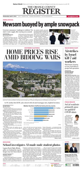 Cover of The Orange County Register