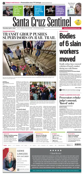 Cover of Santa Cruz Sentinel