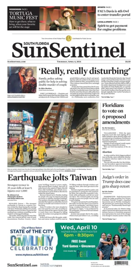 Cover of Sun Sentinel Palm Beach Edition