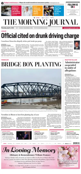 Cover of The Morning Journal (Lorain, OH)