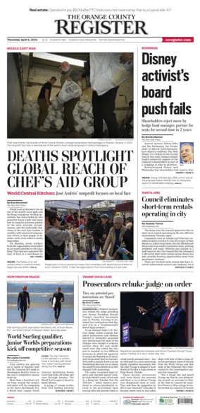 Cover of The Orange County Register