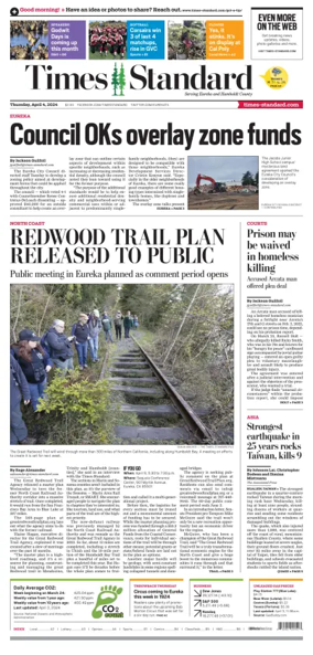 Cover of Times Standard (Eureka)