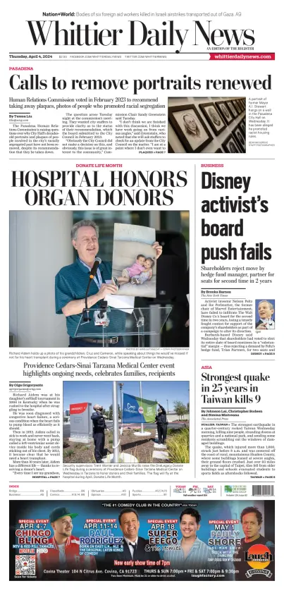 Cover of Whittier Daily News