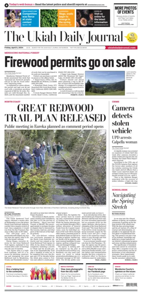 Cover of The Ukiah Daily Journal