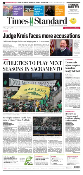 Cover of Times Standard (Eureka)