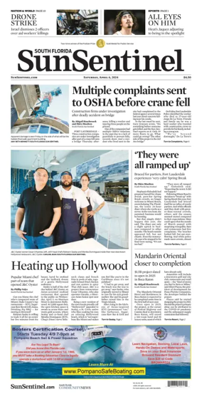 Cover of Sun Sentinel Palm Beach Edition
