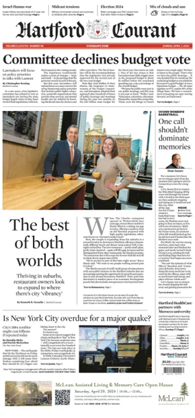 Cover of Hartford Courant (Sunday)
