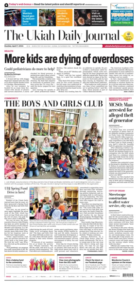 Cover of The Ukiah Daily Journal