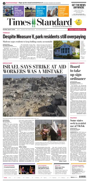 Cover of Times Standard (Eureka)