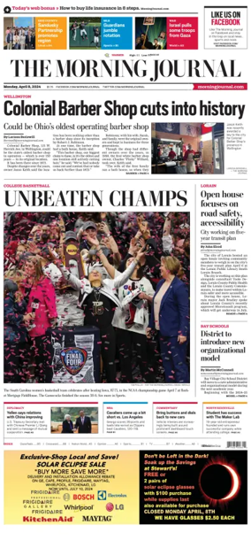 Cover of The Morning Journal (Lorain, OH)