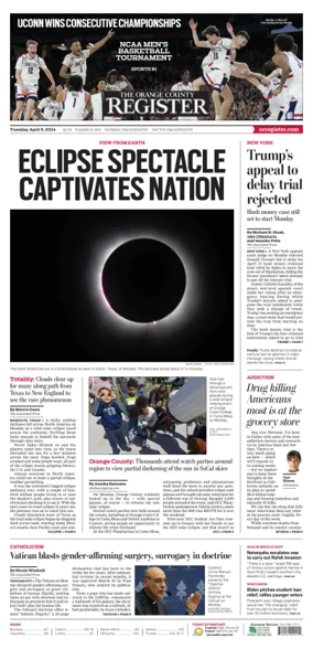 Cover of The Orange County Register