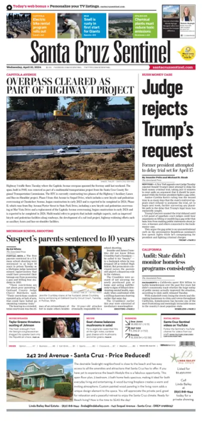 Cover of Santa Cruz Sentinel