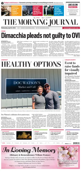 Cover of The Morning Journal (Lorain, OH)