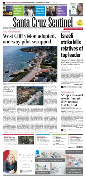 Cover of Santa Cruz Sentinel