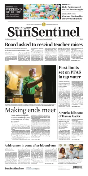 Cover of Sun Sentinel Palm Beach Edition