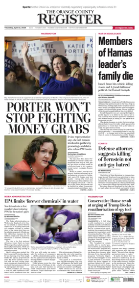 Cover of The Orange County Register