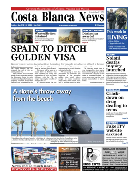 Cover of Costa Blanca News (North Edition)  