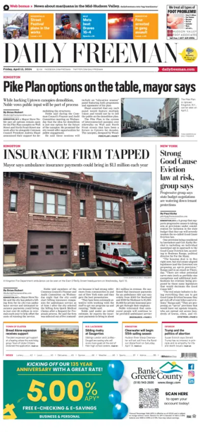 Cover of Daily Freeman (Kingston, NY)