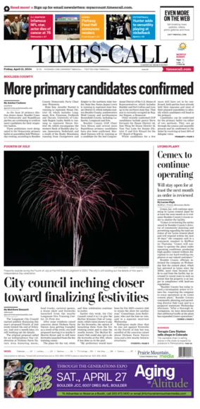 Cover of Times-Call (Longmont)