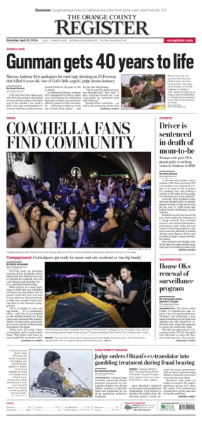 Cover of The Orange County Register