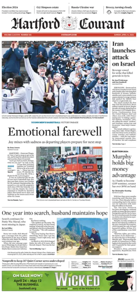 Cover of Hartford Courant (Sunday)