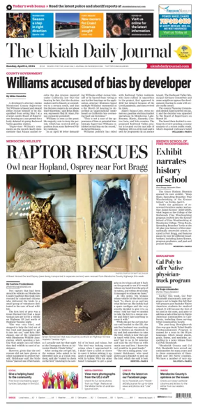 Cover of The Ukiah Daily Journal