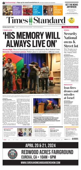 Cover of Times Standard (Eureka)