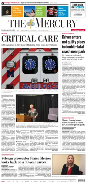 Cover of The Mercury (Pottstown, PA)