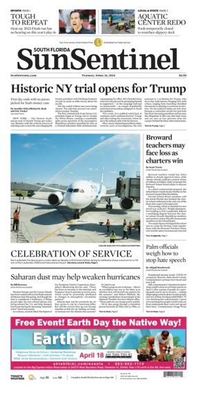 Cover of Sun Sentinel Broward Edition