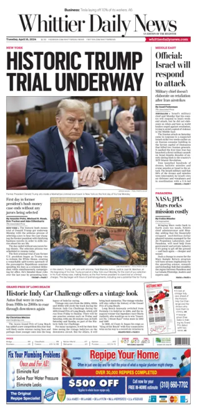 Cover of Whittier Daily News