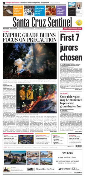 Cover of Santa Cruz Sentinel