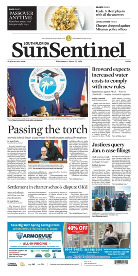 Cover of Sun Sentinel Broward Edition