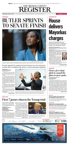 Cover of The Orange County Register