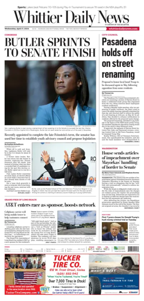 Cover of Whittier Daily News